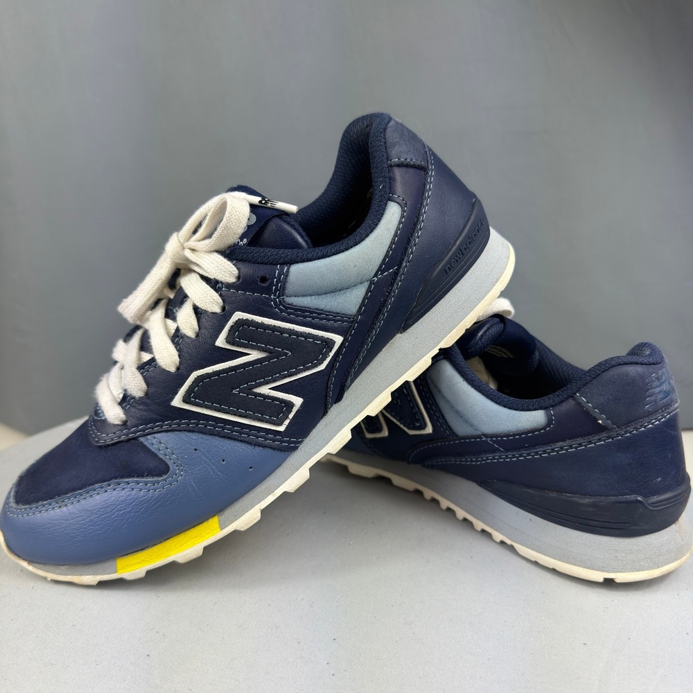 New Balance 996 WL996FGB Boys Size 7 Blue Leather Suede Casual Running Shoes